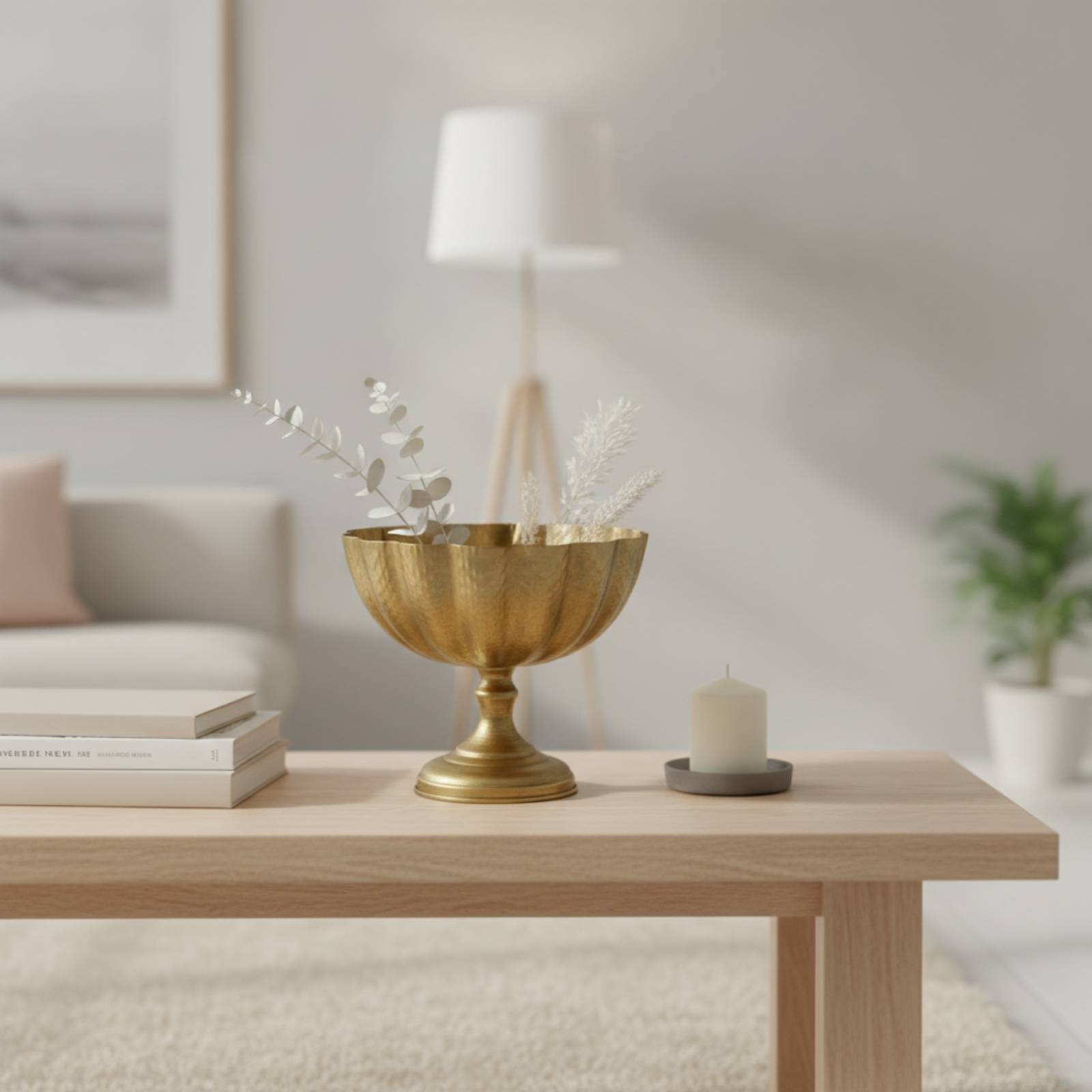 Home Decor Vase - Vaso de Pedestal Decorativo Martelado para