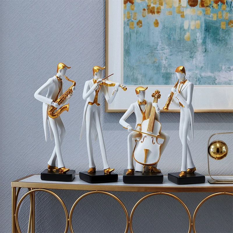 Home Decor Modern Organic - Figuras Miniaturas de Músicos Sinfonistas Modernos,