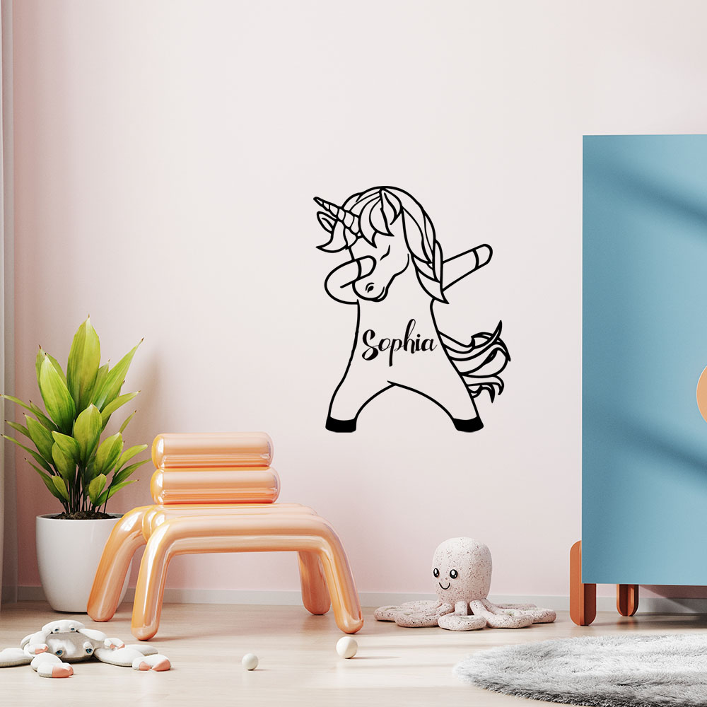 Home Decor Wallpaper - Adesivo personalizado com nome de unicórnio,