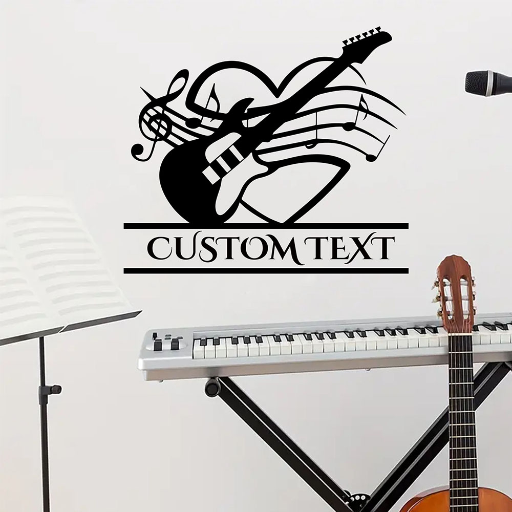 Home Decor Wallpaper - 1PC DIY Guitarra Personalizada com Texto