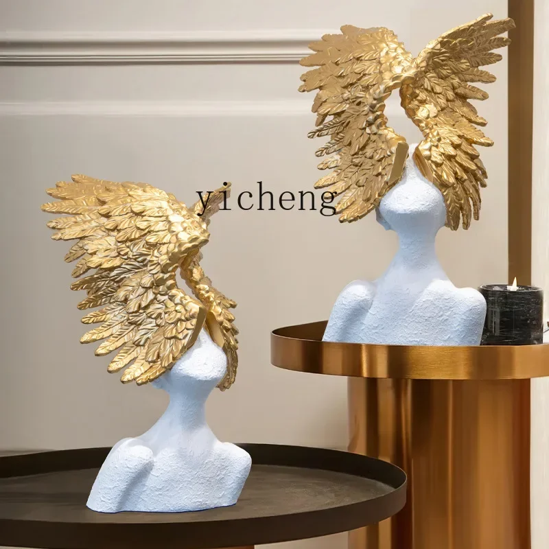 Home Decor Resin - Ornamento de anjo abstrato moderno e