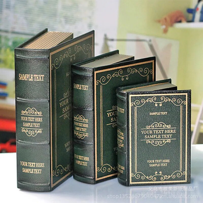 Home Decor Modern Organic - 3 pçs livros falsos decoração caixa