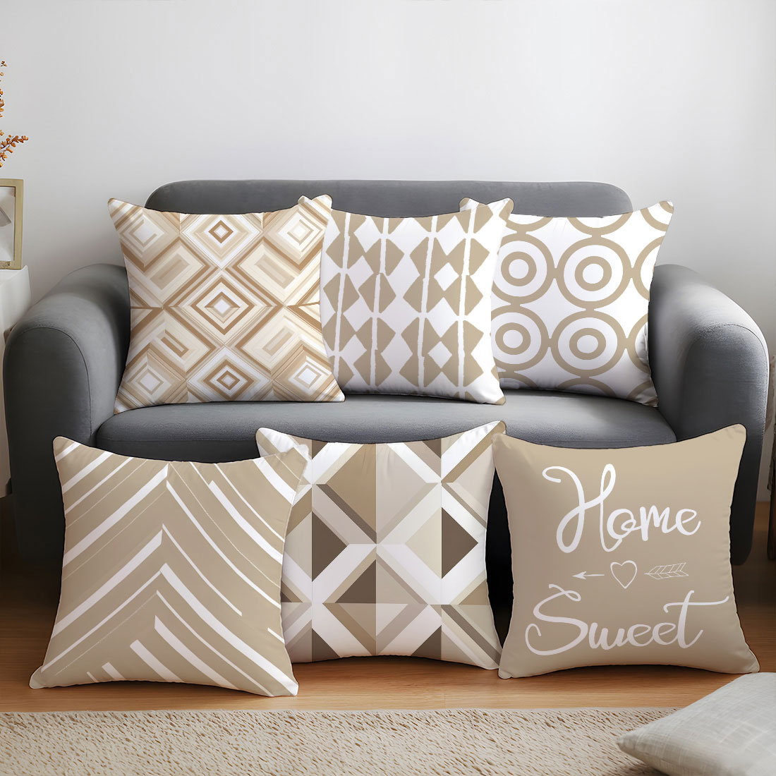 Home Decor Vector - Capa de almofada com ilustração vetorial,