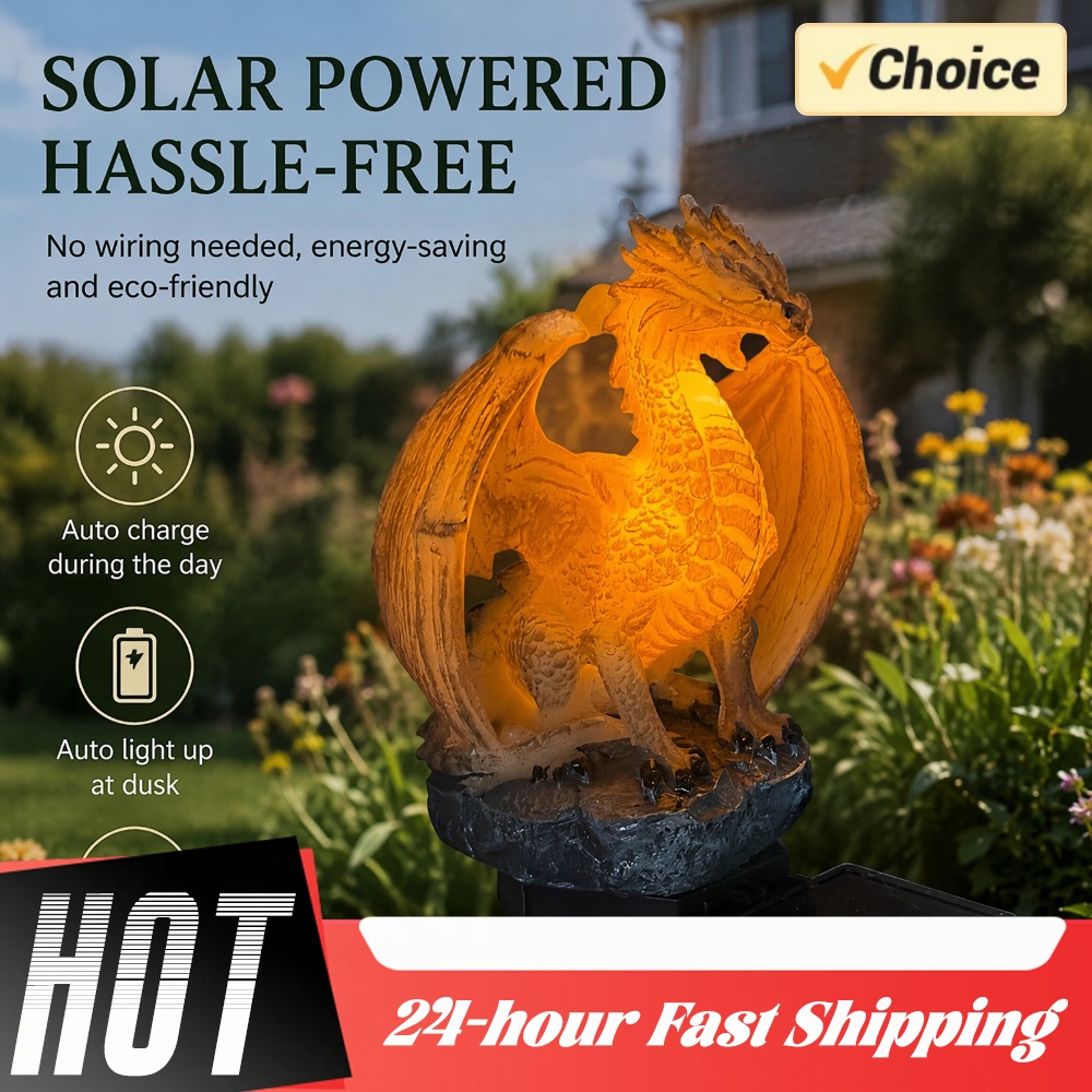 Home Decor Resin - Lâmpada Solar de Jardim em Forma