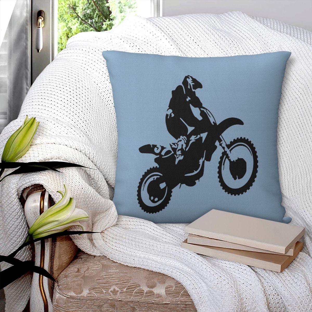Home Decor Vector - Moto x dirt bike monotone arte