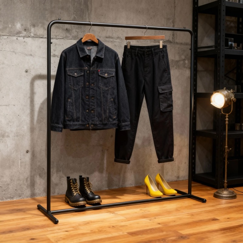 Home Decor Retail Stores - Rack de roupas dourado luxuoso, arte