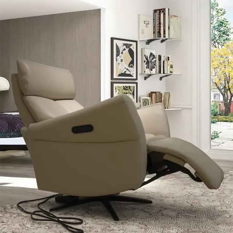 Home Decor Sofa - Poltrona Reclinável Elétrica em Couro Genuíno,
