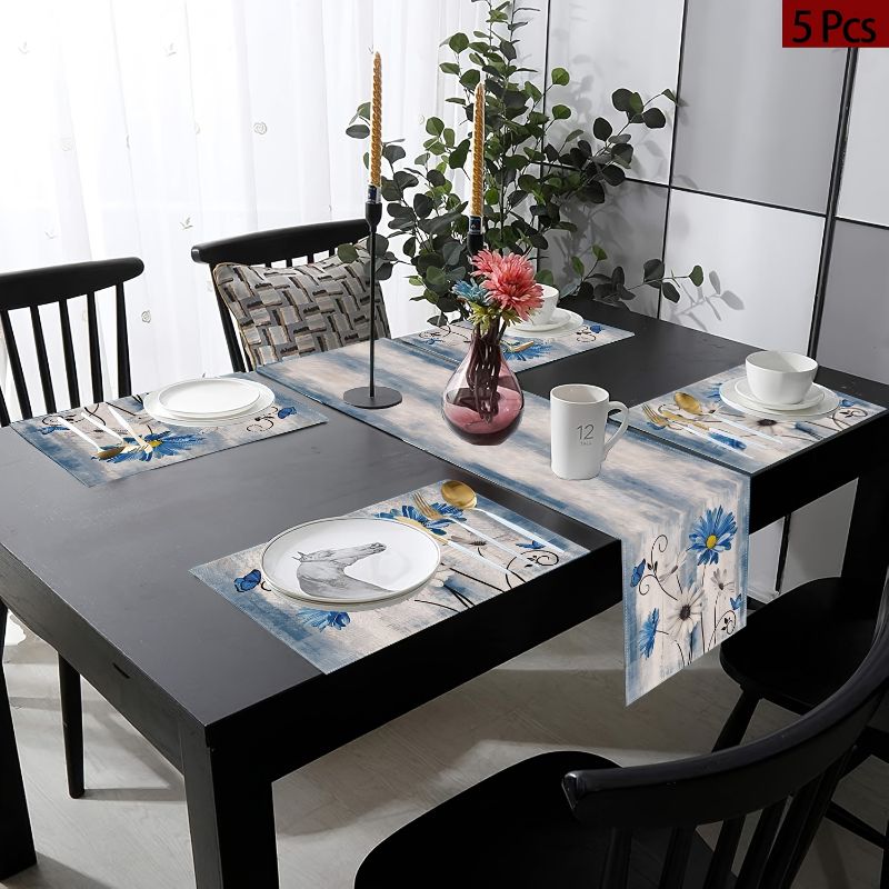 Linen Table Runner - Conjunto de Caminhos de Mesa e