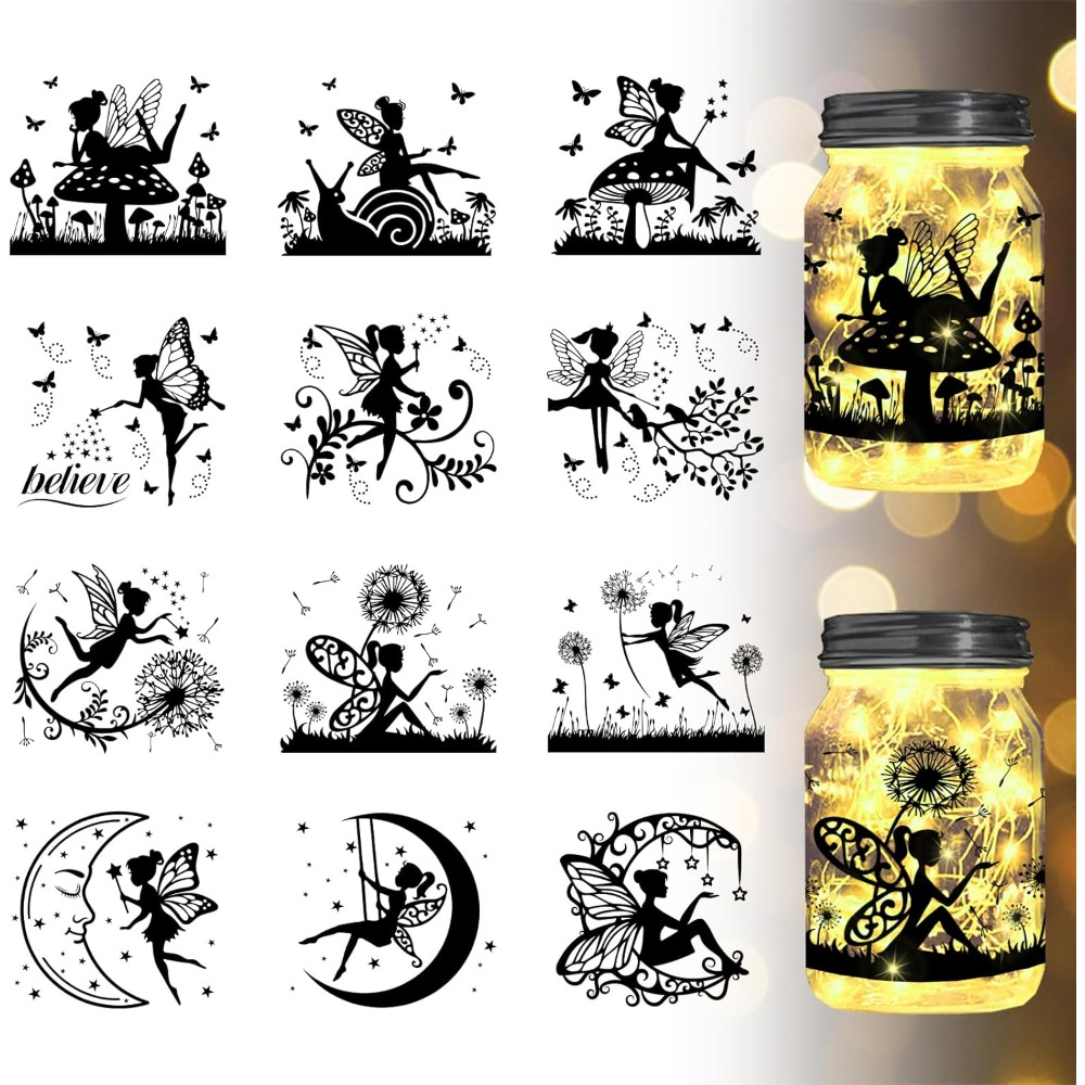 Home Decor Wallpaper - Elf silhueta jar recortes janela de