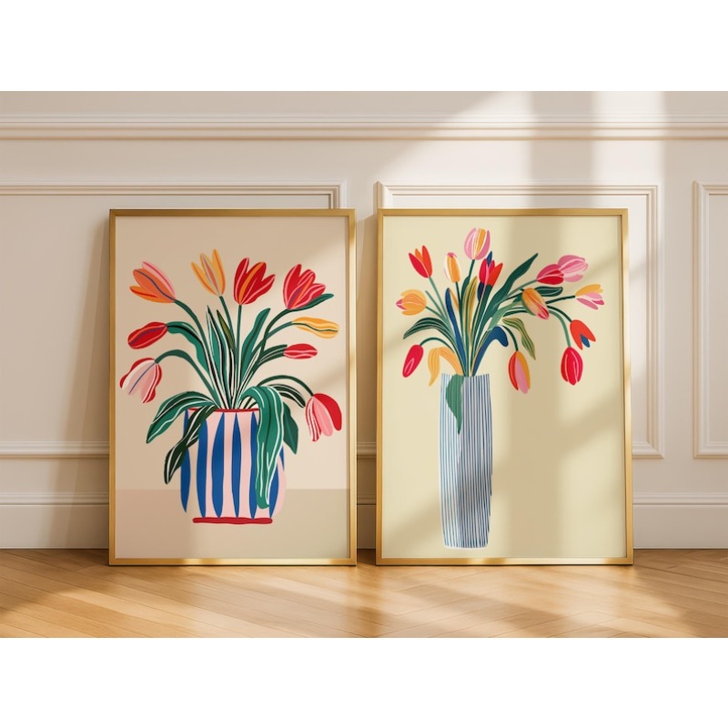 Home Decor Vase - Arte de Parede em Lona com