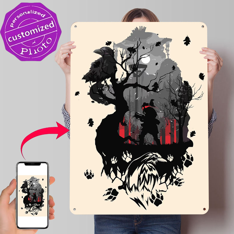 Home Decor Vector - Pôster de Metal Texturizado 3D Personalizado