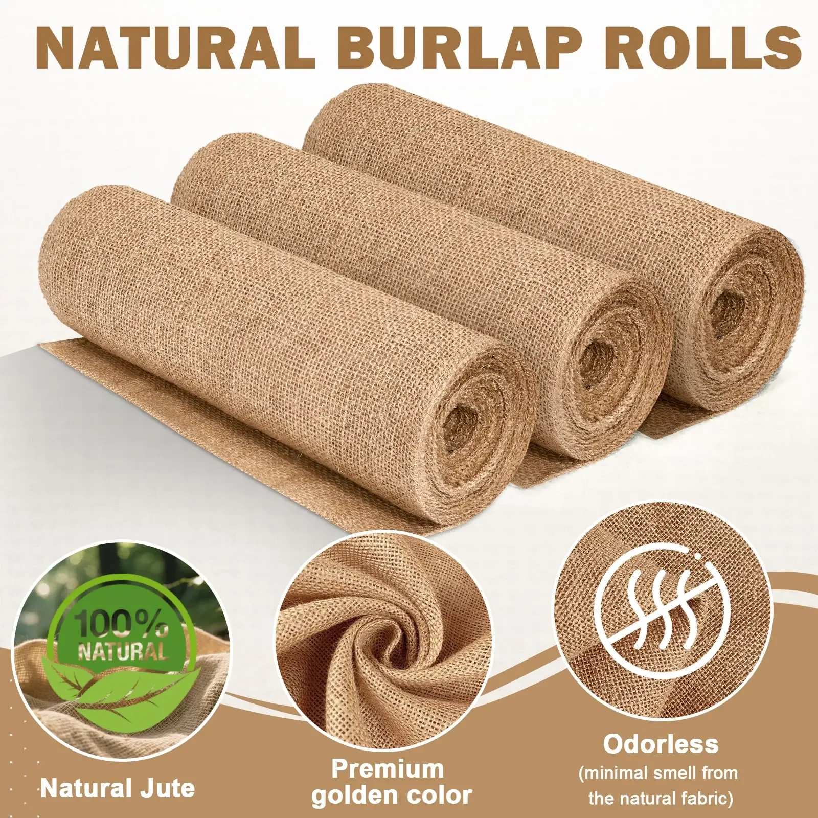 Linen Table Runner - Novo Design de Rolo de Burlap