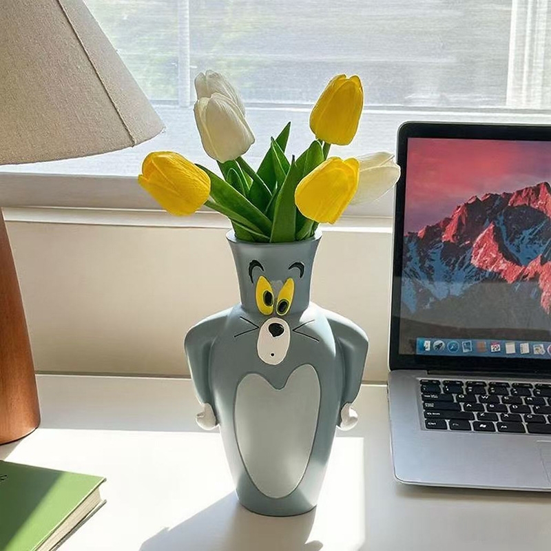 Home Decor Vase - Vaso Decorativo Criativo Tom e Jerry