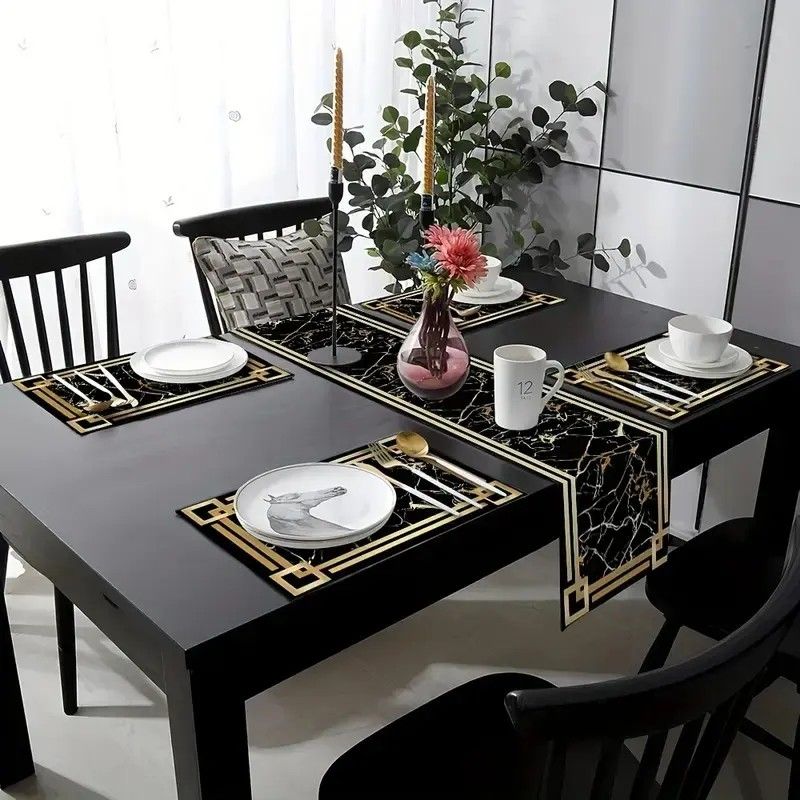 Linen Table Runner - VIKAMA Jogo de Sousplats e Caminho