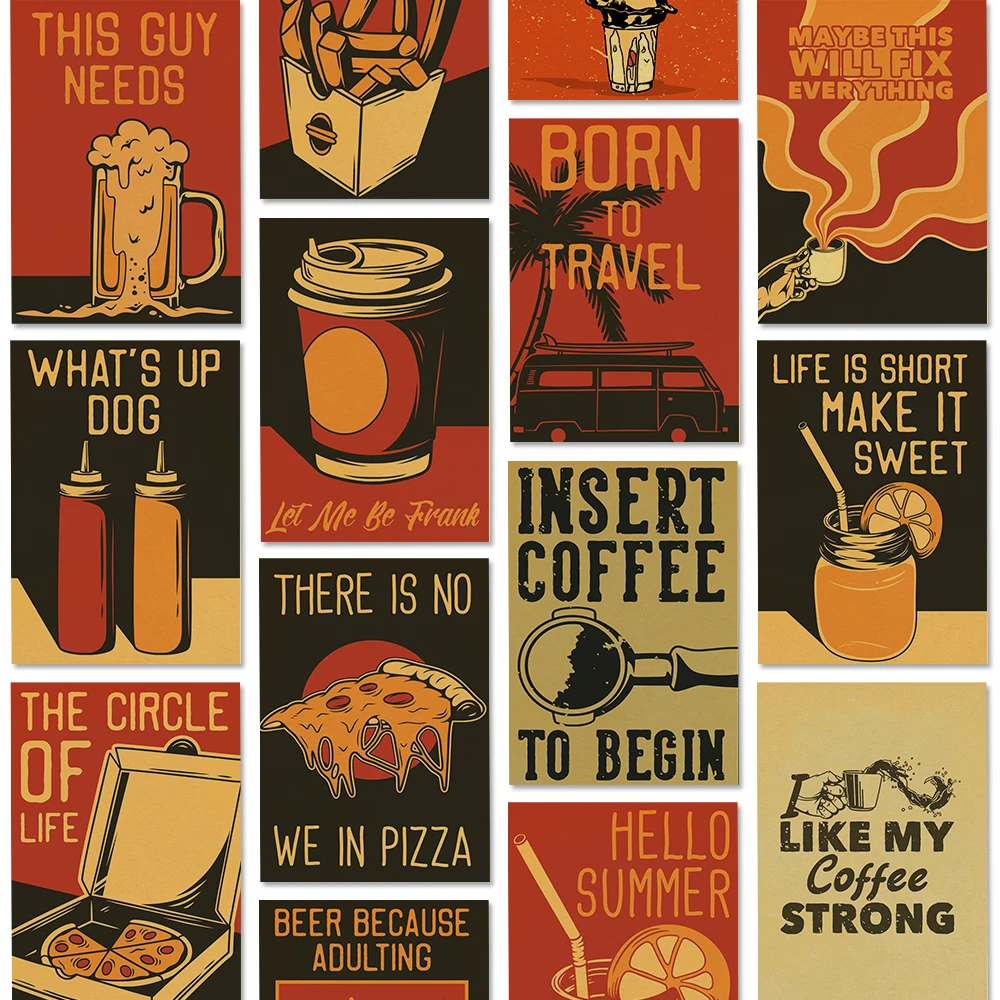 Home Decor Vector - Conjunto de cartazes vetor de café,