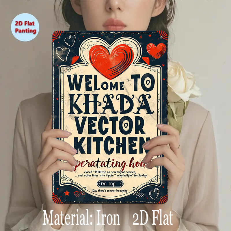 Home Decor Vector - Placa de Metal Vintage com Tema