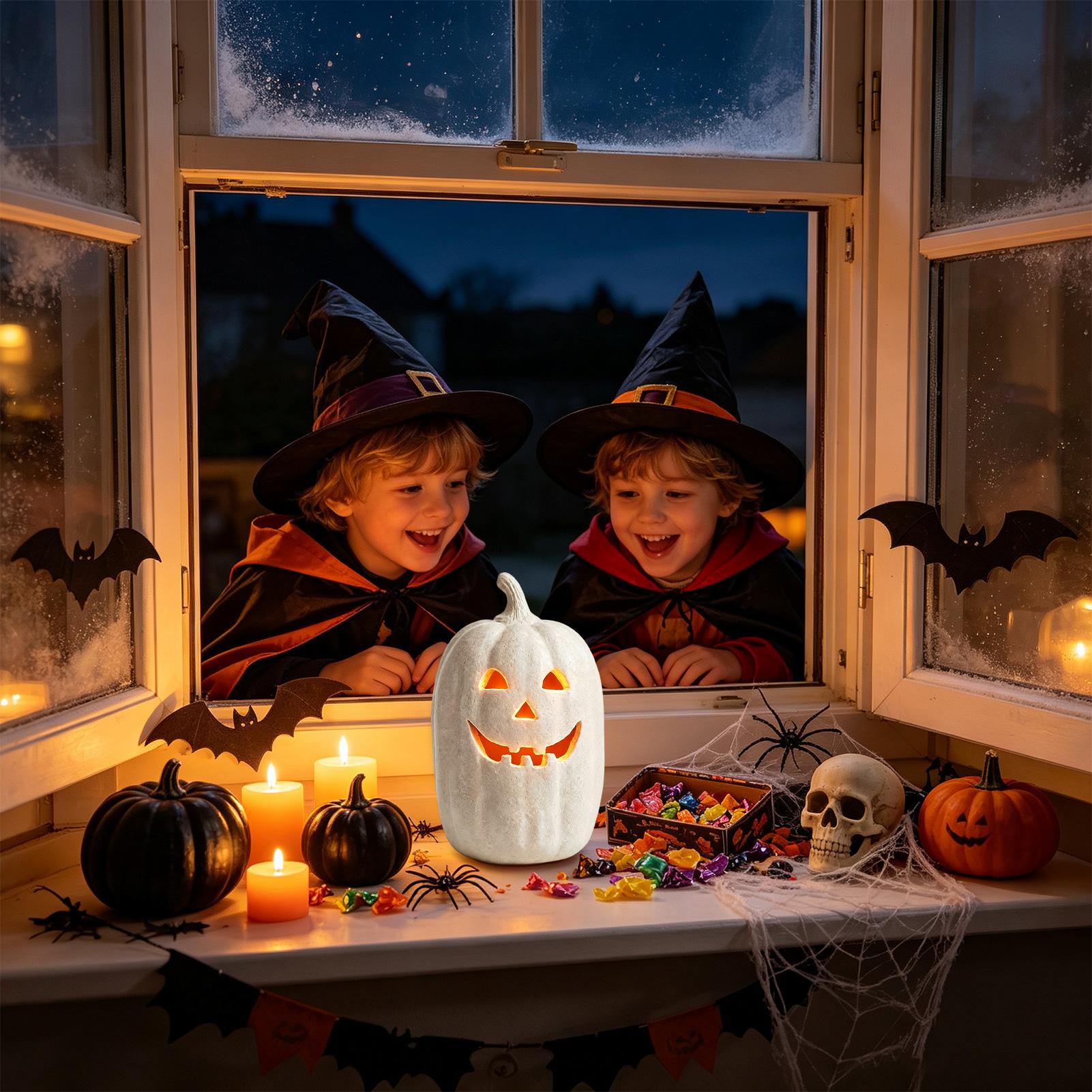 Home Decor Resin - Decoração de Abóbora de Halloween, Lanterna