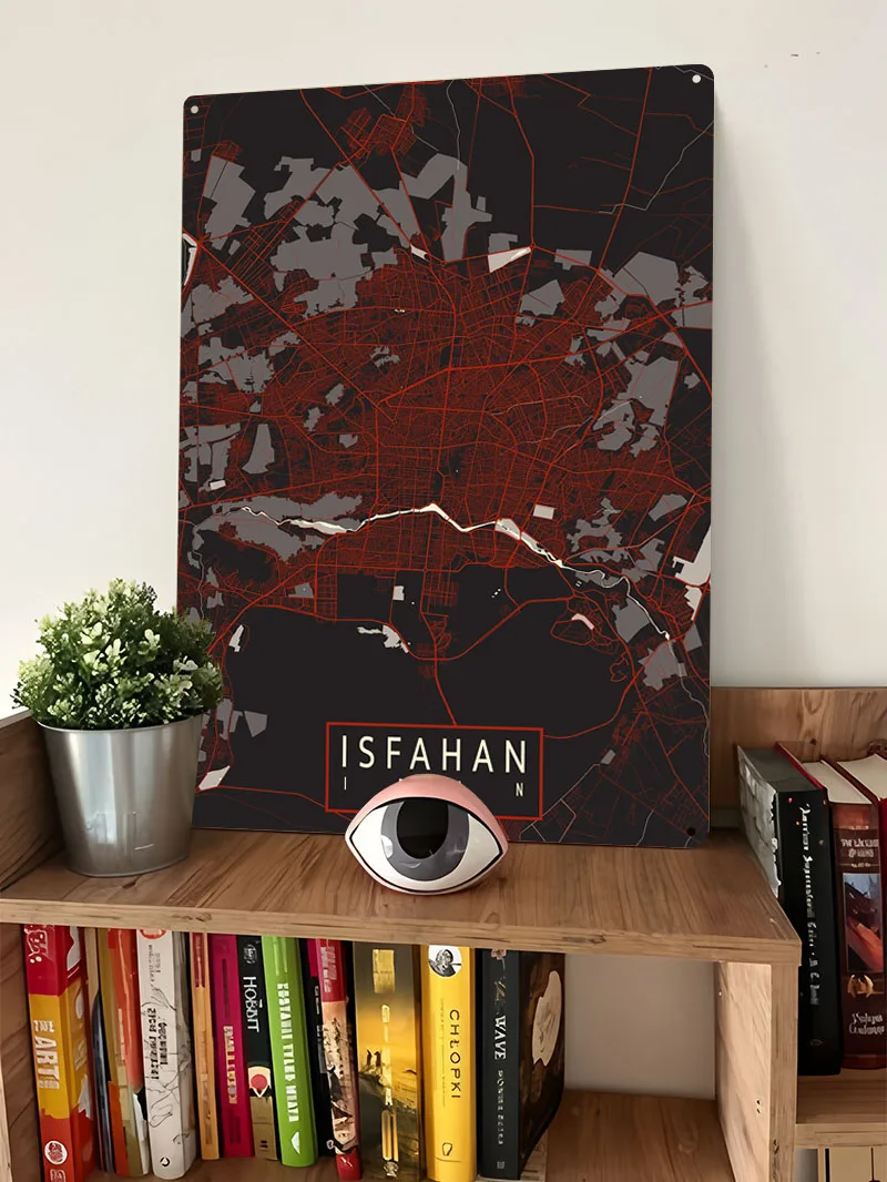 Mapa da Cidade de Isfahan, Irã - Home Decor Vector avaliação e preço