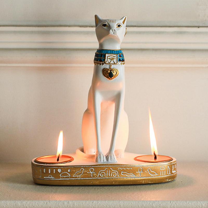 Gato egípcio Castiçal, Estátua - Home Decor Modern Organic avaliação e preço