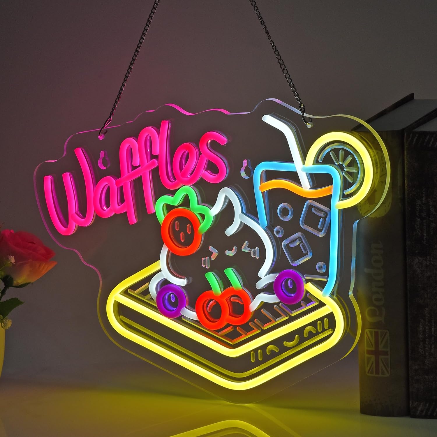 Letreiro Neon Waffles USB LED  - Home Decor Retail Stores avaliação e preço