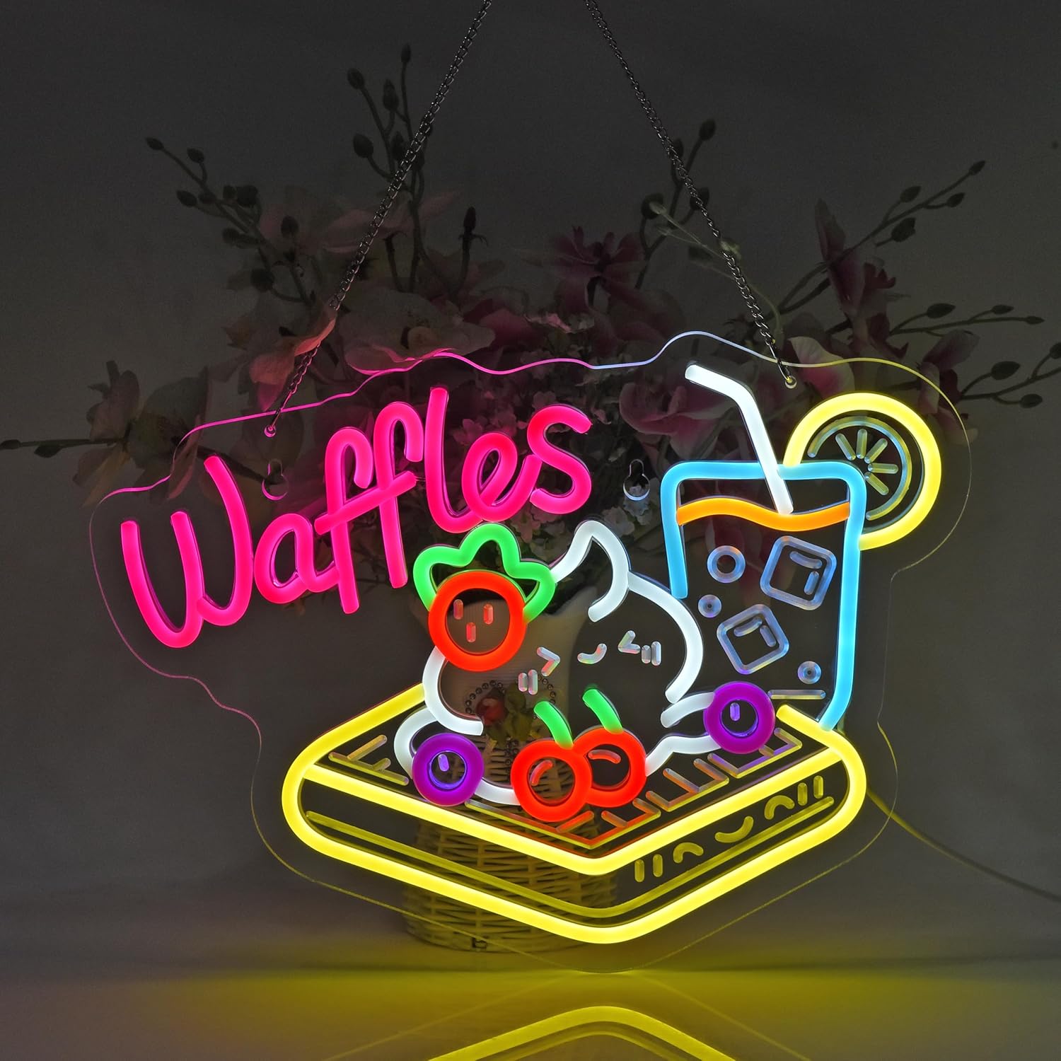 Letreiro Neon Waffles USB LED  - Home Decor Retail Stores avaliação e preço