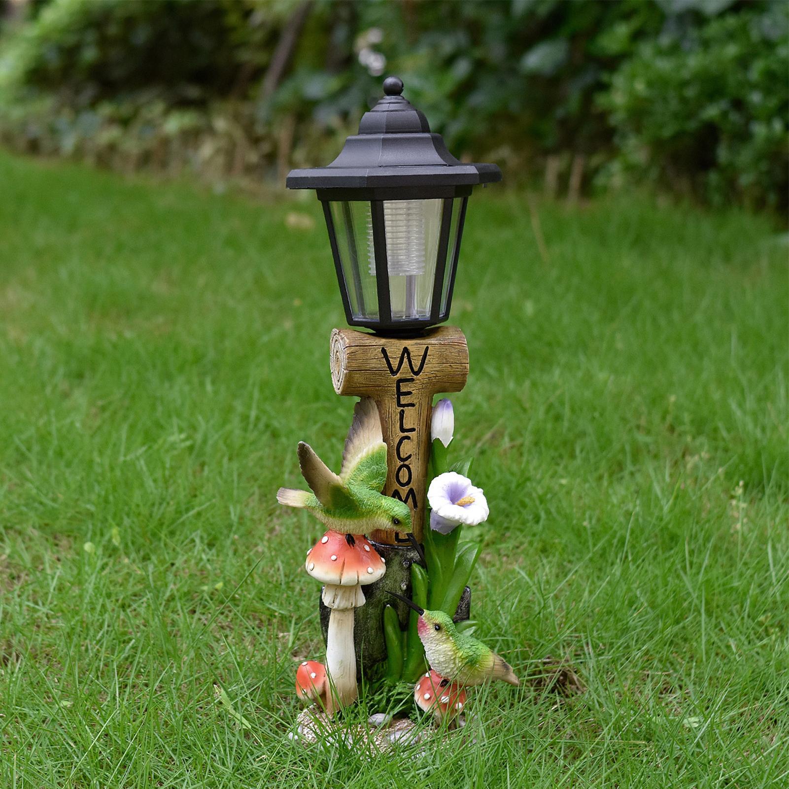 Estátua de luzes solares para  - Home Decor Resin avaliação e preço