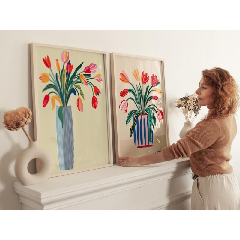 Arte de Parede em Lona com 2 P - Home Decor Vase avaliação e preço