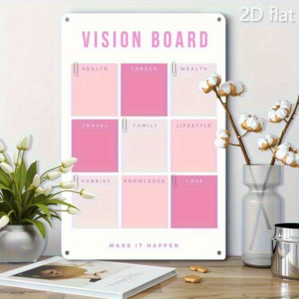 Arte de Parede Metálica Plana  - Home Decor Vision Board avaliação e preço