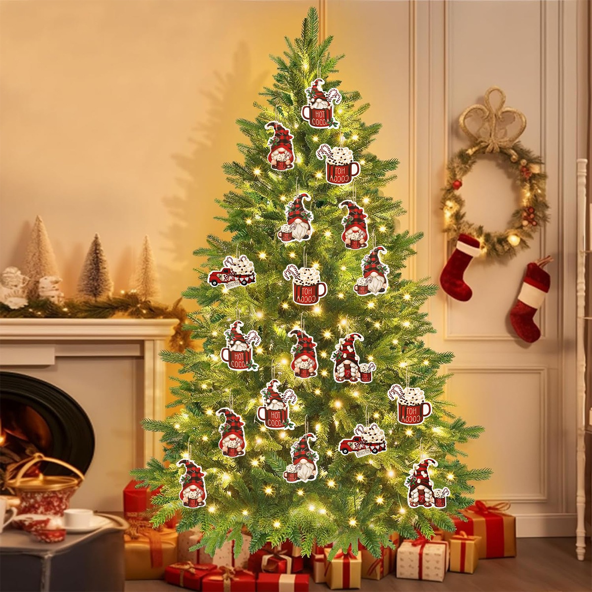 12 pçs natal santa gnomos ping - Home Decor Scrap avaliação e preço