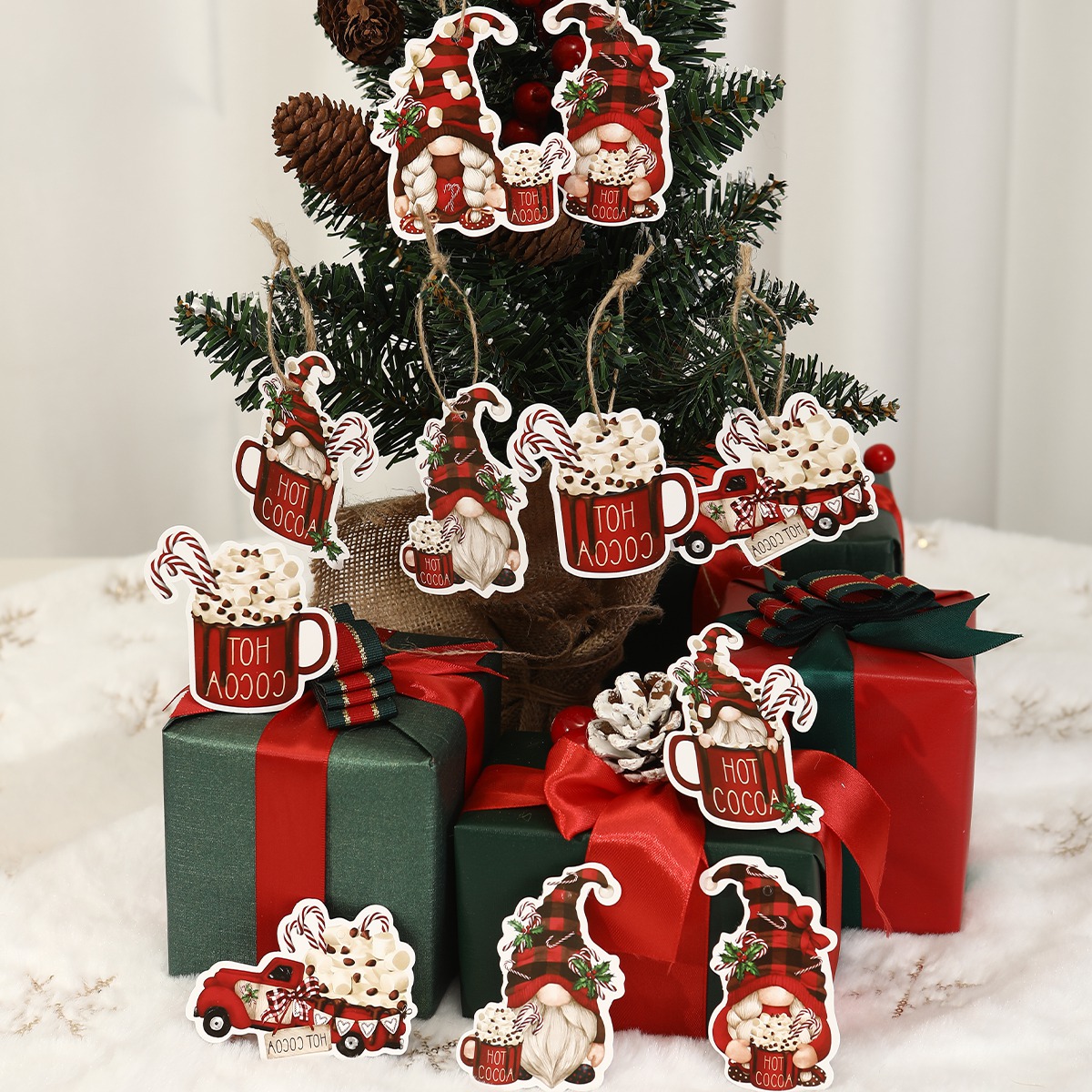 12 pçs natal santa gnomos ping - Home Decor Scrap avaliação e preço